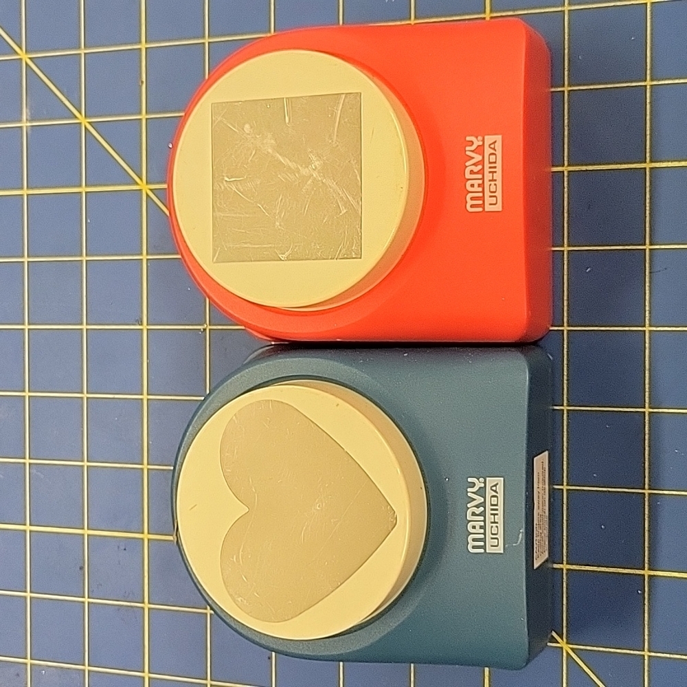Marvy Uchida - Large Paper Paper Punch Set of 2 Heart & Square